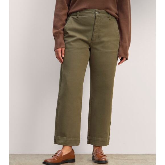 NWOT Everlane Utility Straight Leg Pant Green Size 6 - Picture 2 of 9